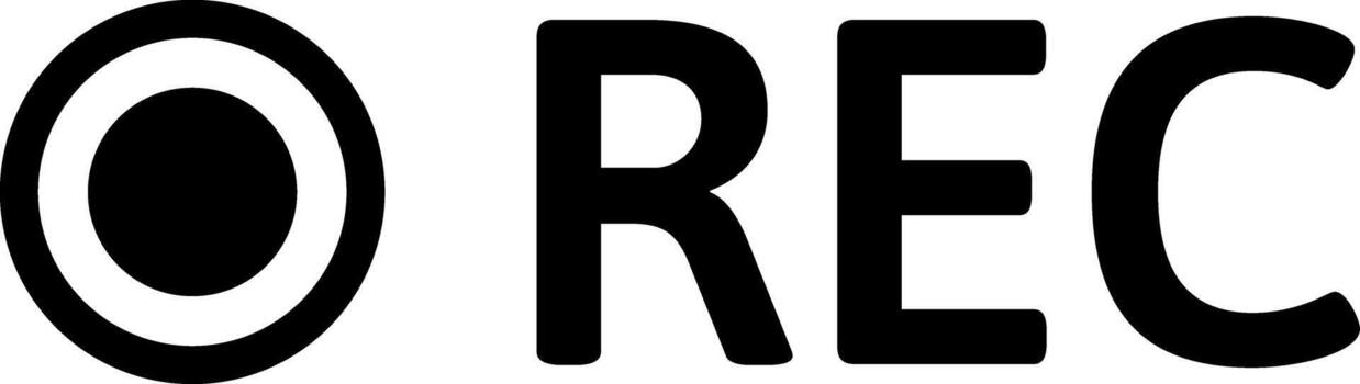 grabación botón icono demostración rec texto vector