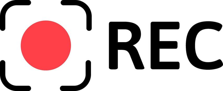 Recording in progress icon symbol for broadcasting vector