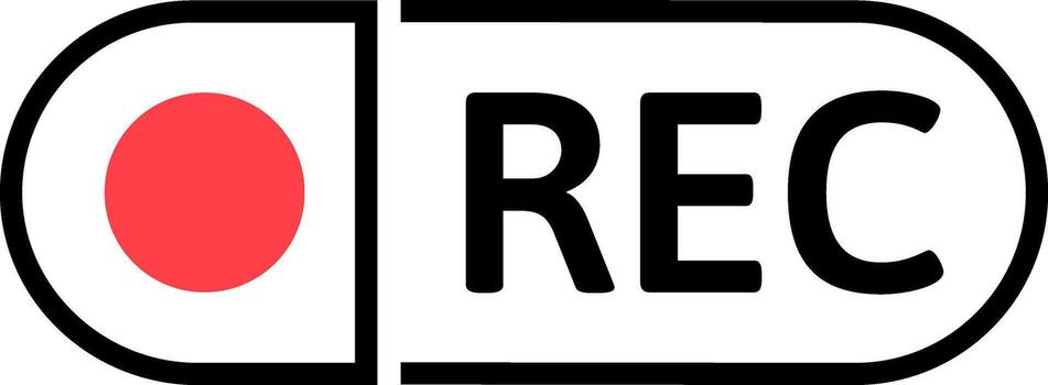 Recording in progress symbol for applications vector