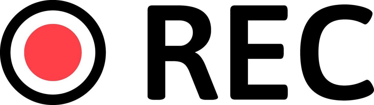 Recording media button icon for interface vector