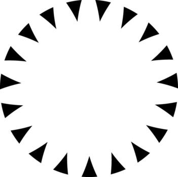 Black triangles forming abstract circular frame border vector