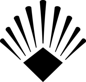 Art deco sun rays burst abstract design element vector