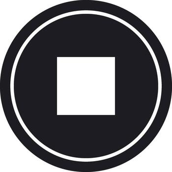 Stop button icon with square symbol for media player interface vector