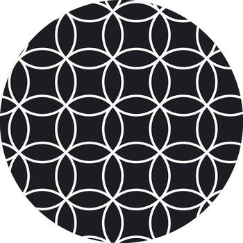 Intersecting circles geometric pattern creating abstract lattice vector