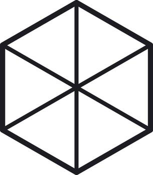 Geometric hexagon shape creating optical illusion vector