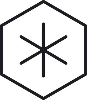 Hexagon shape icon with abstract asterisk symbol vector