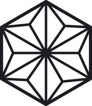 Geometric hexagon symbol forming a stylized star pattern vector