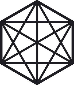 Sacred geometry symbol forming network connections abstract design vector