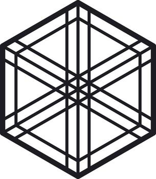 hexágono geométrico cubo línea Arte estructura metálica modelo diseño vector