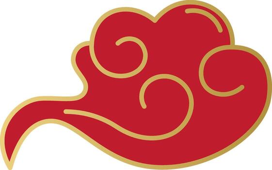 rojo chino propicio nube modelo diseño elemento vector