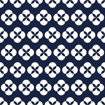 geométrico cuatrifolio modelo creando un mosaico en azul antecedentes vector