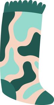 Sock with abstract camouflage pattern design illustration vector