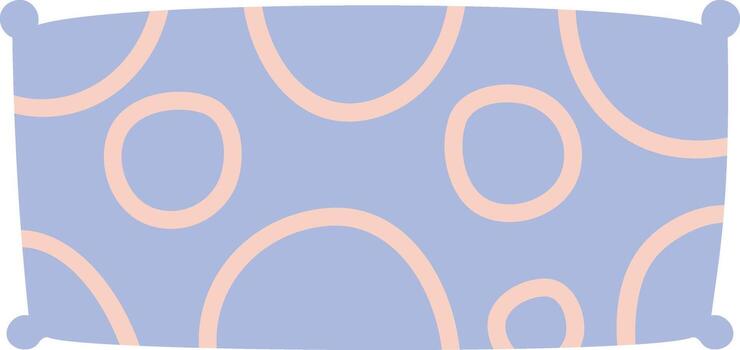 Blue pillow with light peach abstract circles pattern vector