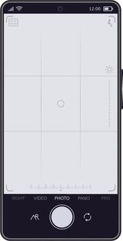 Smartphone camera interface with capturing photo mode vector