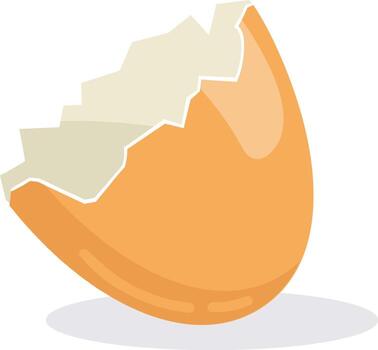 Broken eggshell representing new beginnings and hatching vector