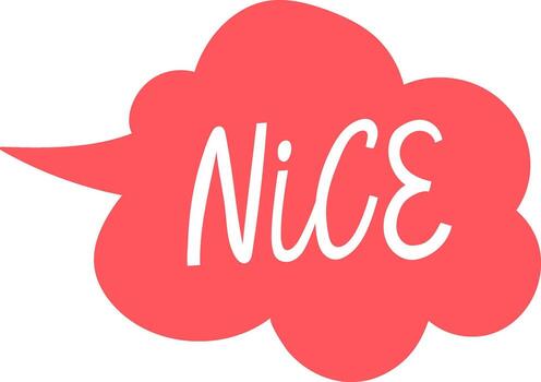 bonito palabra tipografía mensaje en habla burbuja vector