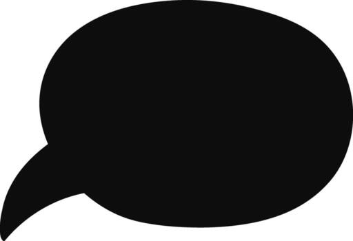 Black speech bubble simulating text messaging or chat vector