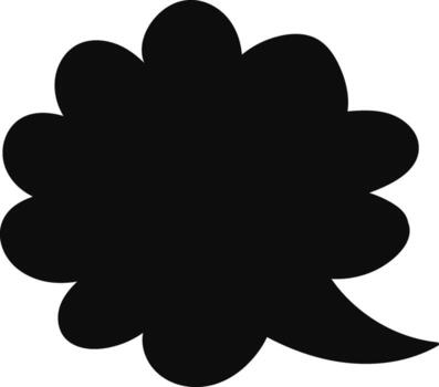 Black thought speech bubble indicating dialogue or conversation vector