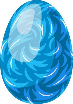 Decorative blue abstract egg with shiny pattern vector
