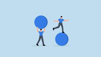 arbete smartare inte hårdare, entreprenör spurter snabbt på klot med lätthet till lyckas, video