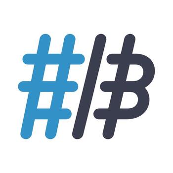 The hash symbol with the word hash vector