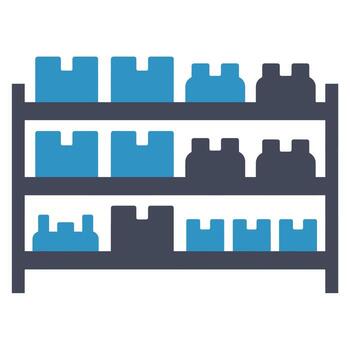 A shelf with bottles and boxes on it vector