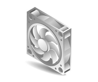themed computer processor cooling fan concept illustration vector