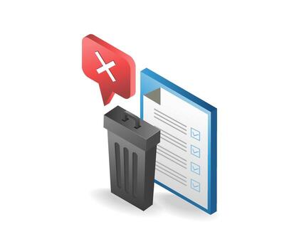 A bundle of illustrations themed on data technology and waste problems vector