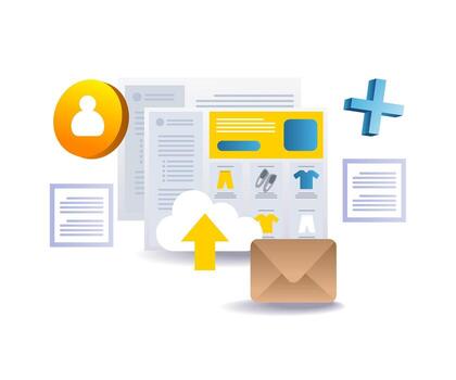 web datos plantillas para mi comercio desarrolladores vector