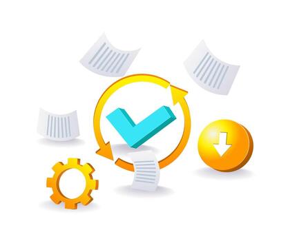 validación cheque para digital datos ilustración vector