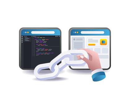 web solicitud enlace conexión ilustración concepto vector