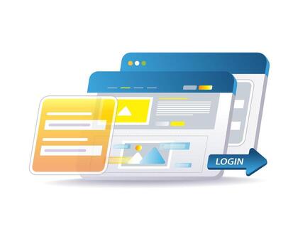 sitio web diseño pantalla ilustración para ui ux diseño y digital interfaz vector