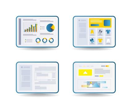 Themed application web page data screen bundle concept vector