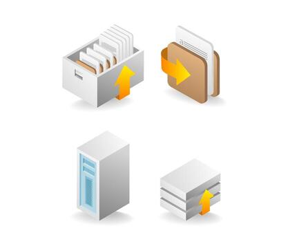 temática digital datos servidor información tecnología vector