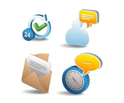 Themed customer service conversation bundle concept vector