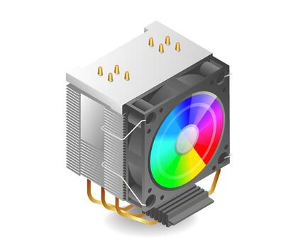 themed rgb computer processor fan vector