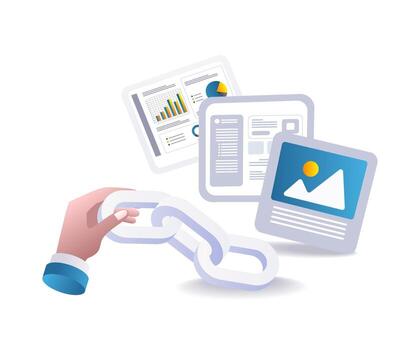 technology web application page link illustration concept vector