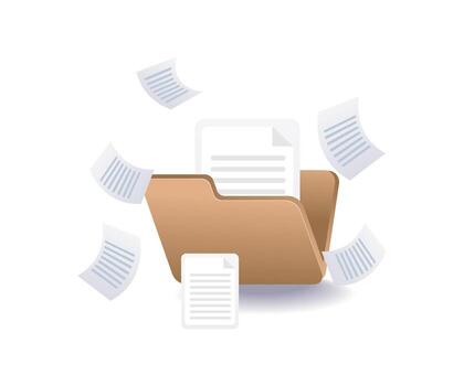 symbol of folder containing floating data vector