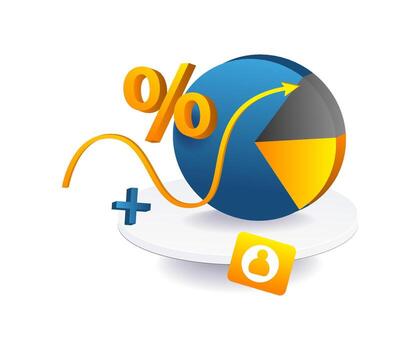 pie chart business growth analysis vector