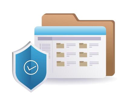 proteger símbolo proteger datos carpeta seguridad y intimidad vector