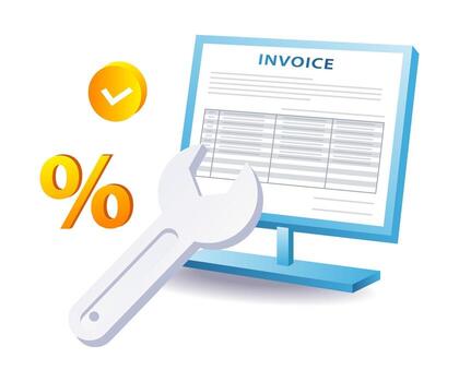invoice configuration and data management for business accounting solutions vector