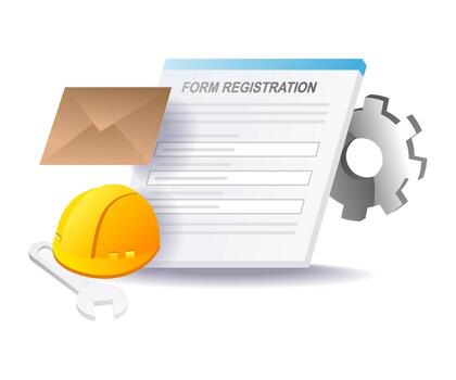 online registration form setup for digital application and user database vector