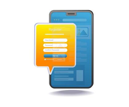 join and sign up for an account on smartphone web link symbol vector