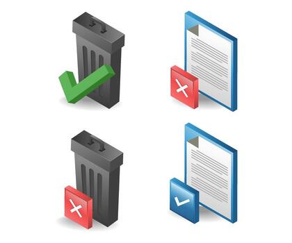 Illustration of a digital data waste sorting bundle vector