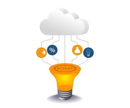 erp software cloud server for modern business solutions vector