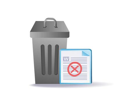 digital waste files representing junk data concept vector