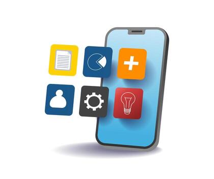 digital smartphone application for modern users vector