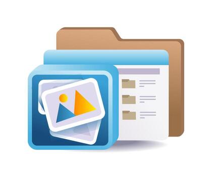 datos administración carpeta con digital archivo íconos vector