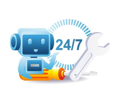 chatbot y robot apoyo sistema para 24 hora cliente Servicio vector