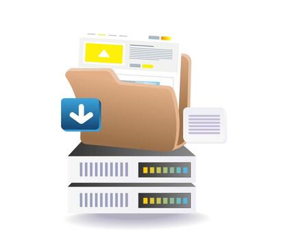 nube servidor carpeta ilustración para en línea datos almacenamiento y digital apoyo vector